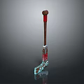 Durable Construction Hammer With Wooden Handle Red Grip And Blue Metal Head