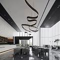 Modern reception area Sales office Sales center 3d model