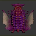 Vibrant Character Creature with Purple Pink Green Leaf Like Structures and Unique Form 3d model