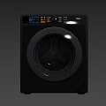 Black Front Load Washing Machine With Digital Display And Control Panel 3d model