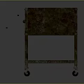 Rustic Industrial Entryway Side Cabinet With Drawer Shelf And Wheels