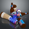 Daily Use Beverage Containers With Multiple Bottles And Cans In Various Designs And Colors