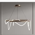 Modern Chandelier Design With Geometric Ring Structure And White Neon Light 3d model