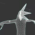 Scary Monster Game and Movie Character With Open Mouth Sharp Teeth and Bloody Arms