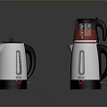 Modern Stainless Steel Electric Kettles With Silver Black And Red Design For Household Use
