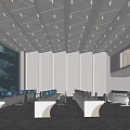 Command Control Room of Modern Monitoring Room 3d model