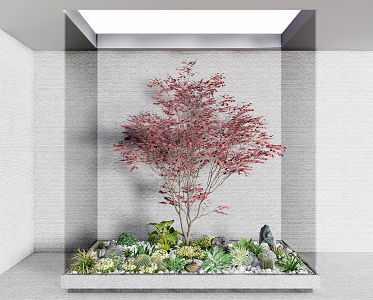 Modern Tree Landscape Tree Landscape Sketches Flowers and Stones 3d model