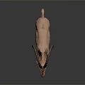 Realistic Brown Antelope With Long Curved Horns Smooth Coat And Erect Ears Standing