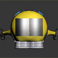 Minion Character Standing With Yellow Body Black Goggles Blue Overalls And Black Gloves
