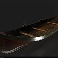 Traditional Wooden Canoe Interior Design With Brown Green Exterior And Wooden Seats
