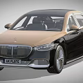 Black And Gold Luxury Sedan With Front Grille And UK License Plate