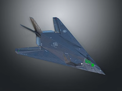 Blue Stealth Fighter Jet With Modern Sharp Nose And Unique Wing Structure 3d model