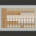 Building Model With Wooden Frame Structure Roof Truss And Platform Base
