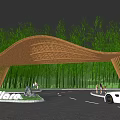Rever Hills Entrance Gate With Arched Bamboo Structure And Lush Green Surroundings