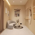 Modern Clothing Store Interior With Circular Decor Staircase Platforms And Hanging Garments