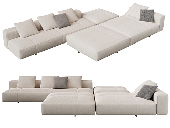 Minotti modern multiplayer sofa 3d model