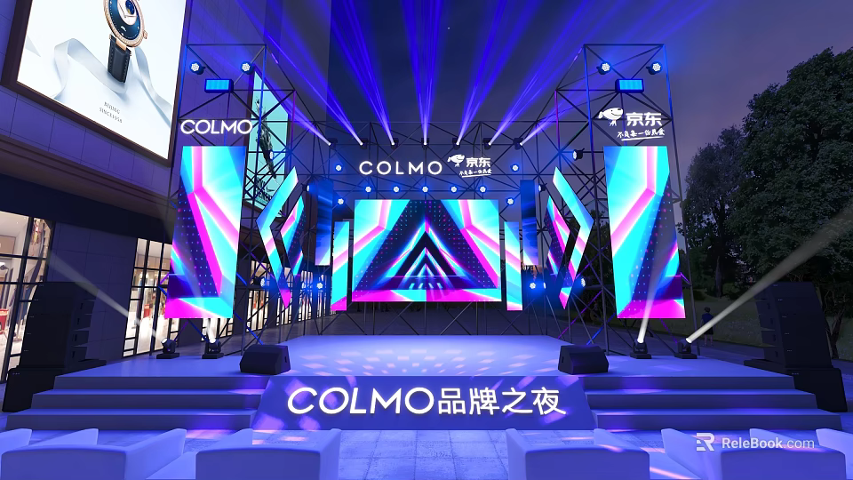 COLM Brand Night Event With Colorful Stage Lighting And JDcom 3d model 