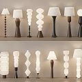 Various Modern Floor Lamp Designs With Spiral Shapes Wooden Bases And White Shades
