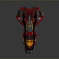 Futuristic Colorful Sci Fi Spaceship With Red Yellow Black Complex Design 3d model