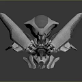 Futuristic Sci Fi Mechanical Creature With Metallic Wings And Robotic Features
