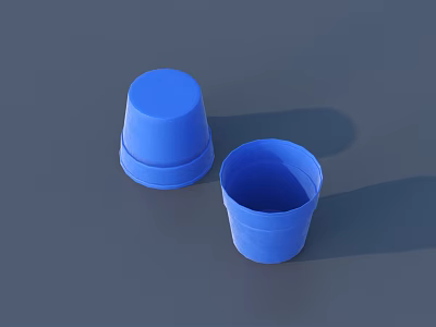 Hardware Tools With Two Blue Plastic Buckets For Storage And Workshop Use 3d model
