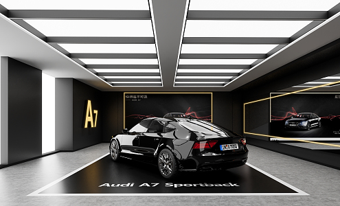 Modern Auto Show Car Class Exhibition Hall Garage 3d model