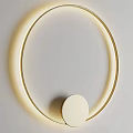 Modern Minimalist Wall Lamp With Golden Ring Design And Soft Lighting 3d model