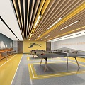 Modern table tennis room 3d model