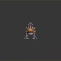 Purple Dragon Character With Blue Spines Golden Orange Decorations And Mechanical Elements