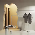 Modern Clothing Store Interior Design With Mannequin Skirt Hangers And Display Cabinet