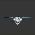 Futuristic White And Blue Mechanical Game Movie Character With Wings And Helmet Design
