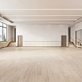 Spacious Fitness Dance Studio With Wooden Floor Mirrors Barres And Natural Light