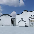 Ancient Chinese Architecture Featuring White Walls Black Tiled Roofs And Traditional Designs