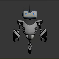 Futuristic Robot Design With Blue Eyes Gray White Body Black Arms Legs And Single Wheel