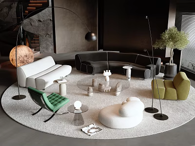 Modern Poliform Ernest Sofa Coffee Table Combo 3d model