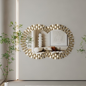 Modern mirror irregular mirror full-length mirror full-length mirror floor mirror vanity mirror decorative mirror art mirror shaped mirror luminous mirror 3d model