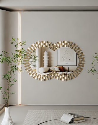 Modern mirror irregular mirror full-length mirror full-length mirror floor mirror vanity mirror decorative mirror art mirror shaped mirror luminous mirror 3d model