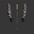 Camouflage Covered Tactical Rifle Featuring Black Gloves Extended Barrel And Magazine