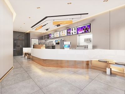 Modern Milk Tea Shop 3d model