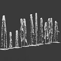 Decorative Water Fountain With Flowing Vertical Streams In Landscape Garden Design