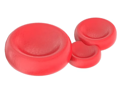 Red Blood Cells Showing Biconcave Shape And Red Color On White Background 3d model