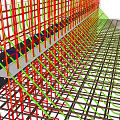 Structural Building Component Featuring Reinforced Steel Bars And Interlaced Grid Framework Structure Design 3d model