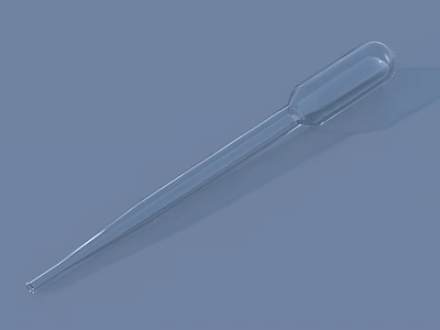 Clear Transparent Glass Dropper with Long Thin Tube for Home Use 3d model