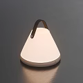 Modern Table Lamp With White Body Brown Handle And Sleek Reflective Design