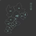 Clear Detailed Hebei Province Map Showing Administrative Regions And Labels