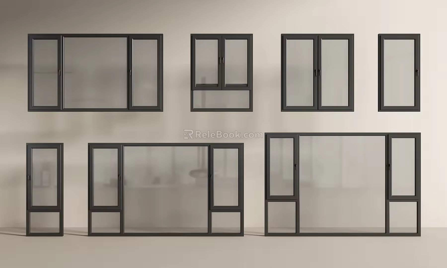 Modern windows casement windows floor-to-ceiling windows bay windows doors and windows balcony windows 3d model
