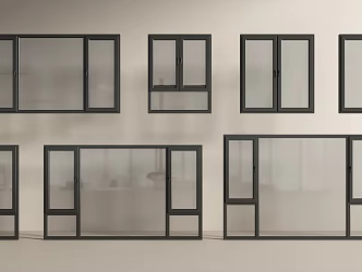 Modern windows casement windows floor-to-ceiling windows bay windows doors and windows balcony windows 3d model