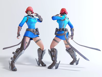 Modern game character character woman boxer 3d model Modern game character character woman boxer 3d model