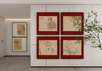 New Chinese Style Decorative Hanging Painting 3d model