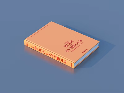 The Book Symbols Oracle Guide With Orange Cover And Text Design 3d model